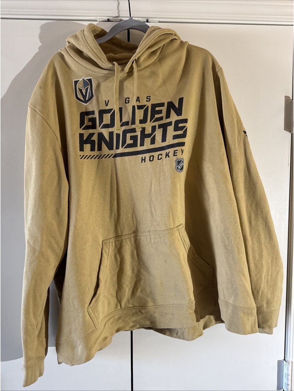 Fanatics Golden Knights Authentic Pro Fleece Pullover Hoodie Gold Men’s 3XL